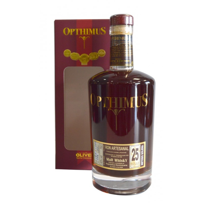 Rhum Opthimus 25 ans Malt whisky - République Dominicaine - 70cl - 43%
