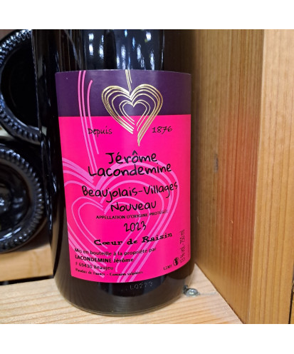 Beaujolais Villages nouveau Cœur de raisin 2023 Lacondemine